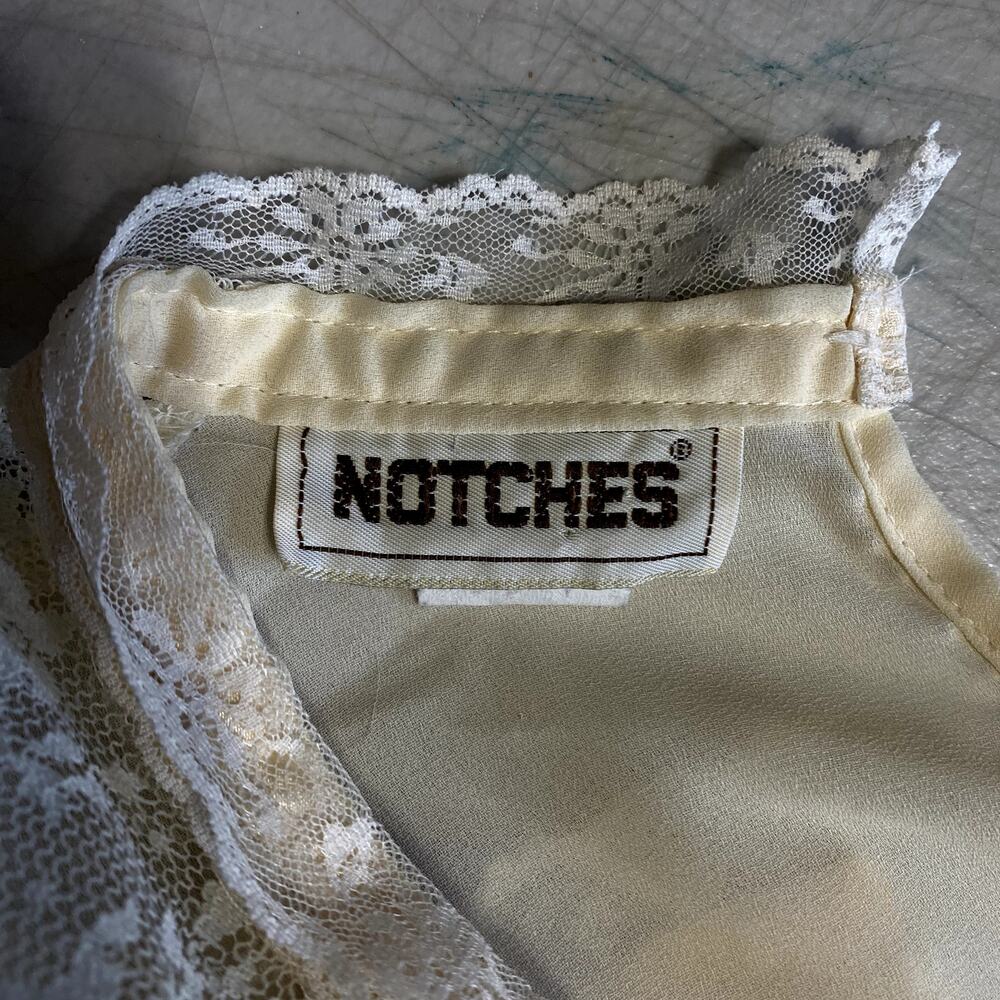 Vintage Notches White Lacy Victorian Collar Ruffle Prarie Cottage Blouse sz 7 - Picture 11 of 13
